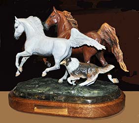2 Horses & 1 Dog