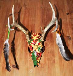 Painted Deer Skull