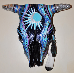 Moon Rise Cow Skull