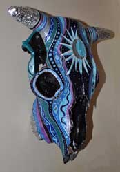 Moon Rise Cow Skull