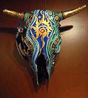 Painted Cow Skull